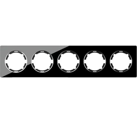 Стеклянная рамка OneKeyElectro Garda (для серии Florence) 5 постов, цвет чёрный 2234943