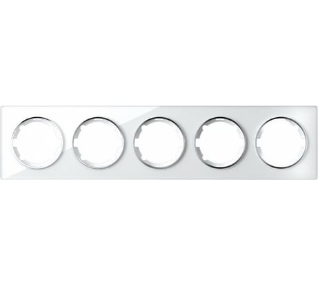 Стеклянная рамка OneKeyElectro Garda (для серии Florence) 5 постов, цвет белый 2234928