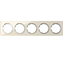 Стеклянная рамка OneKeyElectro Garda (для серии Florence) 5 постов, цвет бежевый 2234933