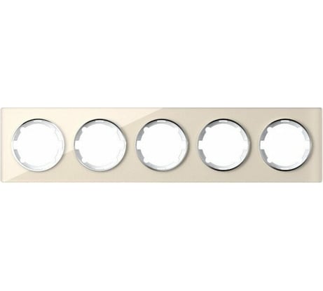 Стеклянная рамка OneKeyElectro Garda (для серии Florence) 5 постов, цвет бежевый 2234933