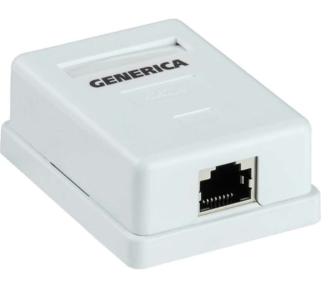 Информационная розетка GENERICA настенная RJ45, кат. 5Е, FTP, 1 порт CS2-1C5EF-12-G