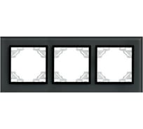 Рамка EKF Минск 3-местная стеклянная черная Basic ERM-G-403-70