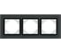 Рамка EKF Минск 3-местная стеклянная черная Basic ERM-G-403-70 1
