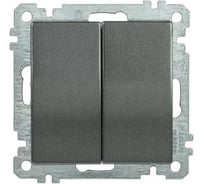 Выключатель IEK ВС10-2-0-Б 2 клавишный 10А BOLERO антрацит EVB20-K95-10