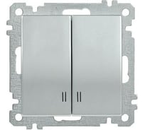 Выключатель IEK ВС10-2-1-Б 2 клавишный с индикацией 10А BOLERO серебр. EVB21-K23-10