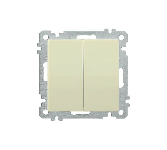 Выключатель IEK ВС10-2-0-Б 2 клавишный 10А BOLERO кремовый EVB20-K33-10