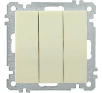 Выключатель IEK ВС10-3-0-Б 3 клавишный 10А BOLERO кремовый EVB30-K33-10