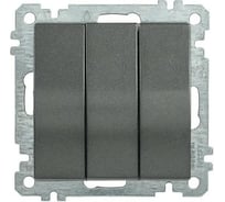 Выключатель IEK ВС10-3-0-Б 3 клавишный 10А BOLERO антрацит EVB30-K95-10