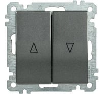Выключатель IEK ВС10-1-5-Б 2 клавишный жалюзи BOLERO антрацит EVB25-K95-10