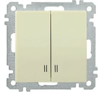 Выключатель IEK ВС10-2-1-Б 2 клавишный с индикацией 10А BOLERO кремовый EVB21-K33-10
