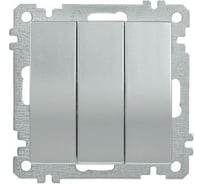 Выключатель IEK ВС10-3-0-Б 3 клавишный 10А BOLERO серебр. EVB30-K23-10