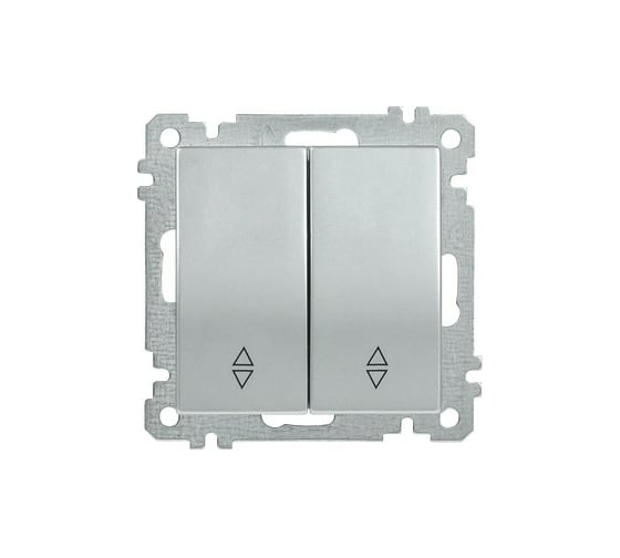 Выключатель IEK ВС10-2-2-Б 2 клавишный проходной 10А BOLERO серебр. EVB22-K23-10 1