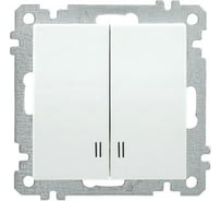 Выключатель IEK ВС10-2-1-Б 2 клавишный с индикацией 10А BOLERO белый EVB21-K01-10-1