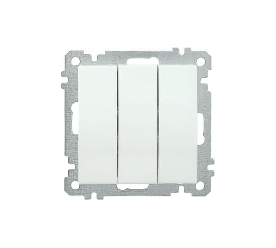 Выключатель IEK ВС10-3-0-Б 3 клавишный 10А BOLERO белый EVB30-K01-10-1