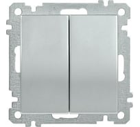 Выключатель IEK ВС10-2-0-Б 2 клавишный 10А BOLERO серебр. EVB20-K23-10
