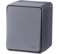 1-клавишный переключатель Systeme Electric AtlasDesign PROFI IP54 открытой установки 10 АХ, антрацит ATN544061