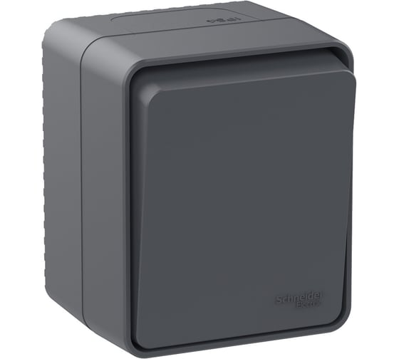 1-клавишный переключатель Systeme Electric AtlasDesign PROFI IP54 открытой установки 10 АХ, антрацит ATN544061