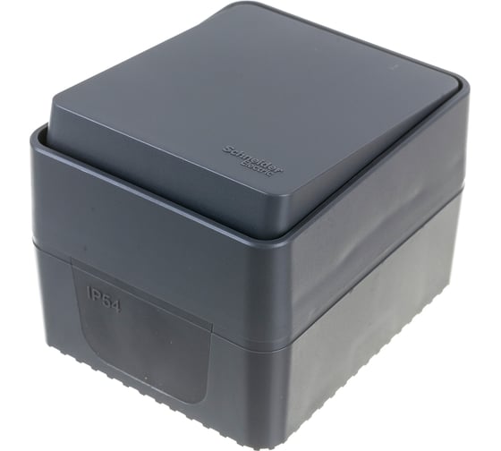 1-клавишный переключатель Systeme Electric AtlasDesign PROFI IP54 открытой установки 10 АХ, антрацит ATN544061