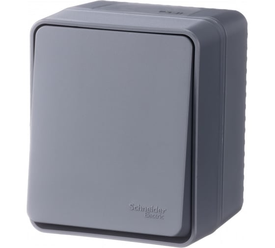 1-клавишный выключатель Systeme Electric AtlasDesign PROFI IP54 открытой установки 10 АХ, антрацит ATN544011