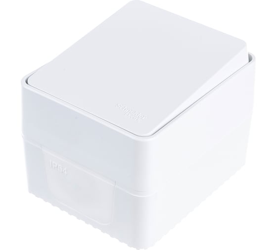 1-клавишный выключатель Systeme Electric AtlasDesign PROFI IP54 открытой установки 10 АХ, белый ATN540161
