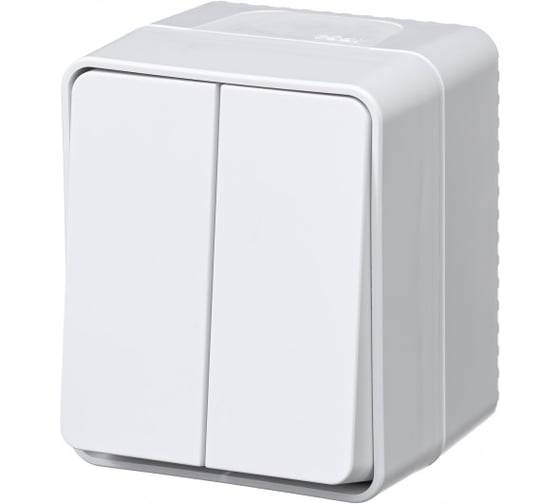 2-клавишный выключатель Systeme Electric AtlasDesign PROFI IP54 открытой установки 10 АХ, белый ATN540151