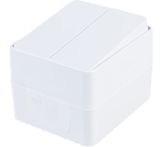 2-клавишный выключатель Systeme Electric AtlasDesign PROFI IP54 открытой установки 10 АХ, белый ATN540151