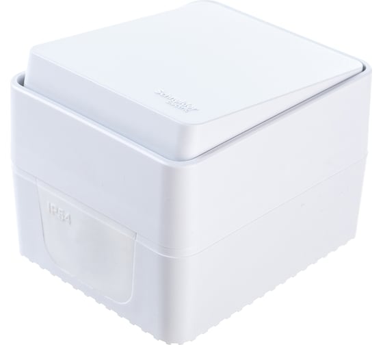 1-клавишный выключатель Systeme Electric AtlasDesign PROFI IP54 открытой установки 10 АХ, белый ATN540111