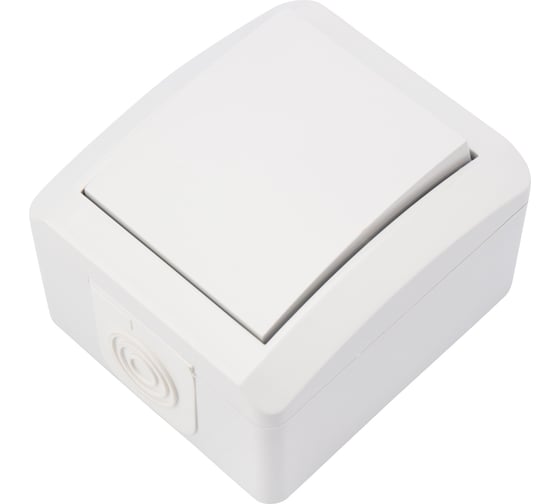 Проходной накладной выключатель KRANZ IP54 белый KR-78-0836