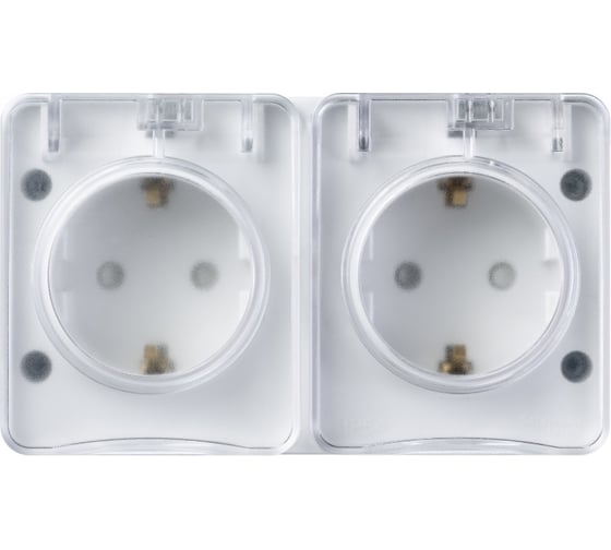 Двойная розетка Systeme Electric AtlasDesign PROFI IP54 открытой установки с заземлением со шторками 16А 250B ATN540126