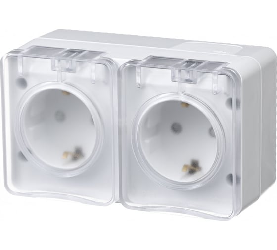 Двойная розетка Systeme Electric AtlasDesign PROFI IP54 открытой установки с заземлением со шторками 16А 250B ATN540126