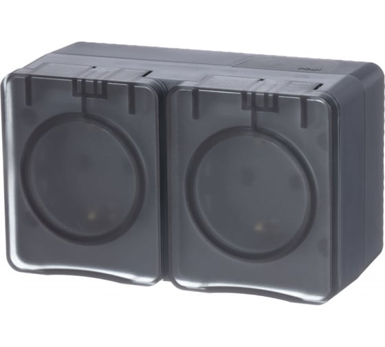Двойная розетка Systeme Electric AtlasDesign PROFI IP54 открытой установки с заземлением со шторками 16А 250B ATN544026