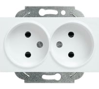 2-ая розетка Panasonic модуль б/з белая KarrePlus WKTT0204-2WH