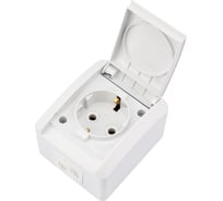 Накладная розетка KRANZ INDUSTRIAL, IP54, с заземлением, о/у, белая KR-78-0816