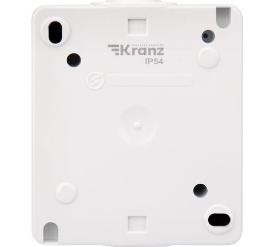 Накладная розетка KRANZ INDUSTRIAL, IP54, с заземлением, о/у, белая KR-78-0816