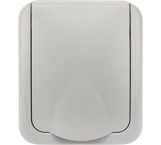Накладная розетка (керамика) KRANZ Mini OG, IP54, с заземлением, о/у, серая KR-78-0815