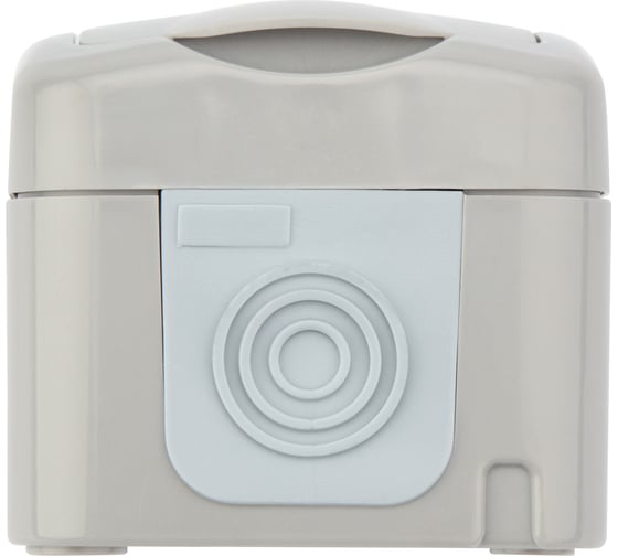 Накладная розетка (керамика) KRANZ Mini OG, IP54, с заземлением, о/у, серая KR-78-0815