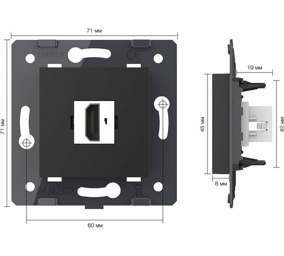 Розетка LIVOLO HDMI 1 пост цвет черный (механизм) VL-FCHD-2BP