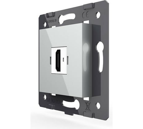 Розетка HDMI LIVOLO 1 пост цвет серый (механизм) VL-FCHD-2IP