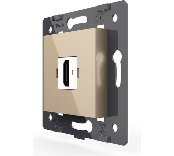 Розетка HDMI LIVOLO 1 пост цвет золотой (механизм) VL-FCHD-2AP