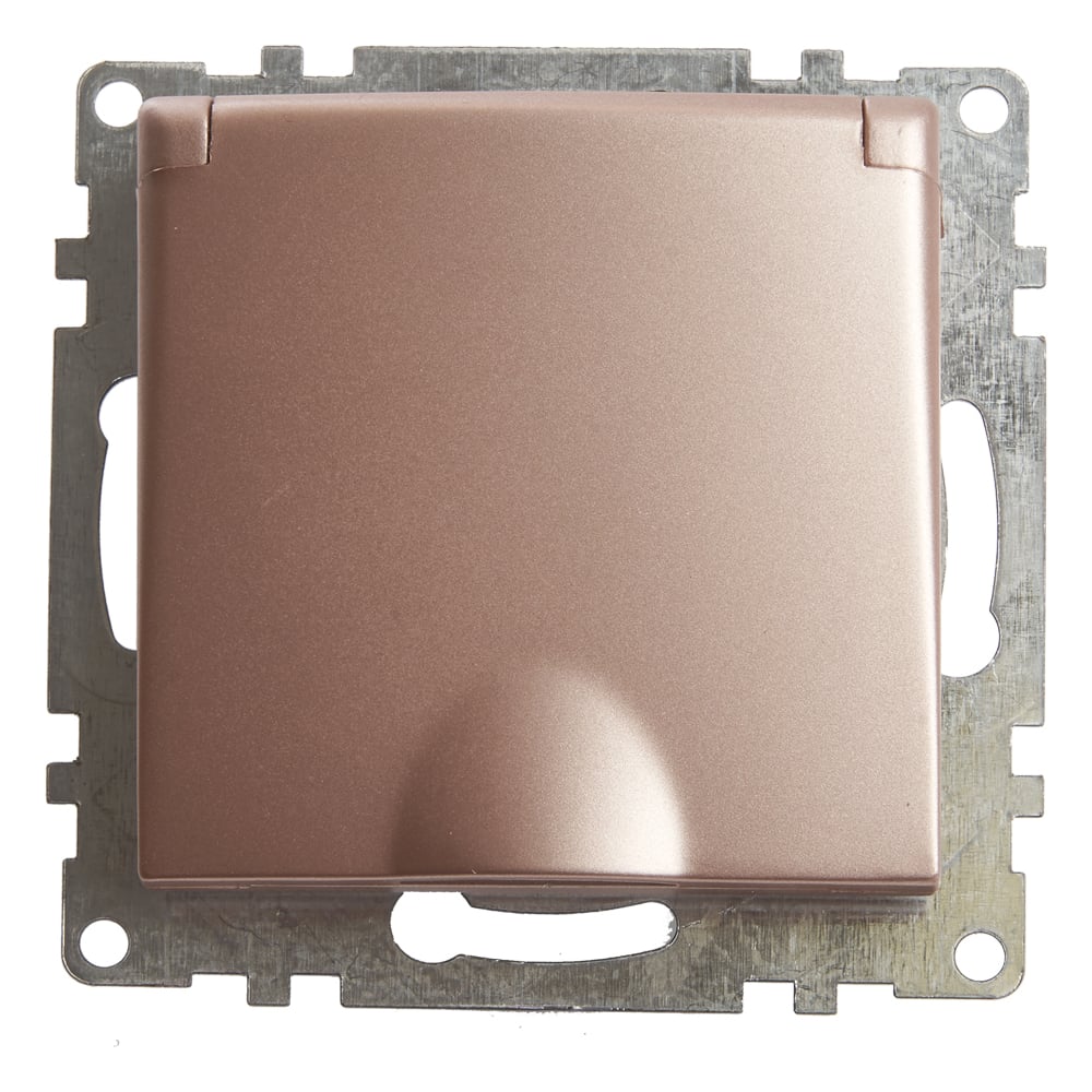 1-местная розетка STEKKER с заземлением с крышкой (механизм), GLS16 ...