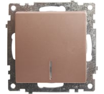 1-клавишный выключатель STEKKER с индикатором (механизм) GLS10-7101-02, 250В, 10А, серия Катрин, шампань 39591