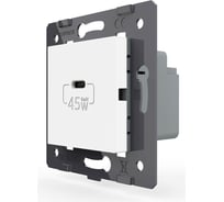 Розетка USB type C LIVOLO с блоком питания 45W, цвет белый (механизм) VL-FCUC-2WP