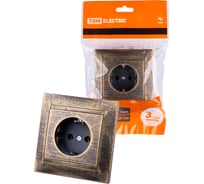 Розетка TDM ELECTRIC 2П+З 16А 250В старинная бронза Лама SQ1815-0764