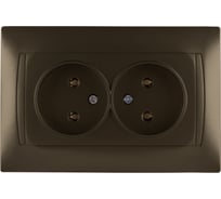 Двойная розетка TDM ELECTRIC 2П 10А 250В бронза "Лама" SQ1815-0724