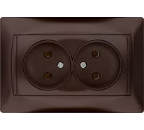 Двойная розетка TDM ELECTRIC 2П 10А 250В шоколад Лама SQ1815-0524