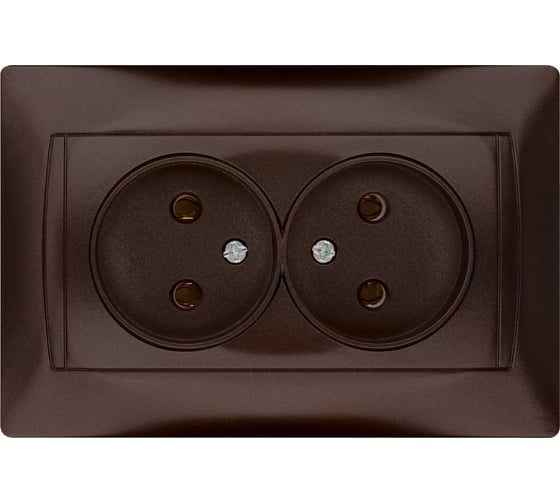 Двойная розетка TDM ELECTRIC 2П 10А 250В шоколад Лама SQ1815-0524