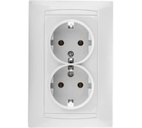 Двойная розетка TDM ELECTRIC 2П+З 16А 250В белая "Лама" SQ1815-0025