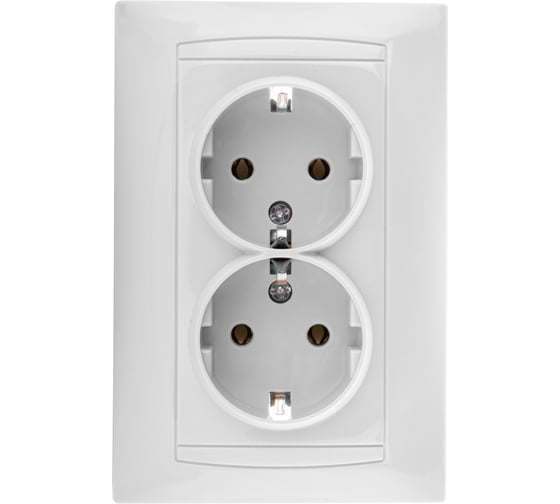 Двойная розетка TDM ELECTRIC 2П+З 16А 250В белая "Лама" SQ1815-0025