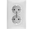 Двойная розетка TDM ELECTRIC 2П+З 16А 250В белая "Лама" SQ1815-0025 1