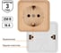 Розетка TDM ELECTRIC 2П+3 открытой установки IP20 16А 250В (керамика) сосна "Ладога" SQ1801-0411 3
